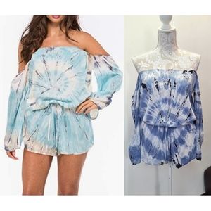 Women's Tie-Dye Off-Shoulder Jumpsuit